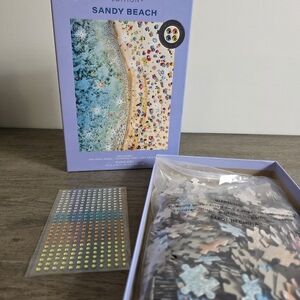 Sandy Beach Puzzle with Gem Stickers